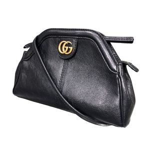 Gucci Shoulder Bag Liber Small Cat Head Black Leather